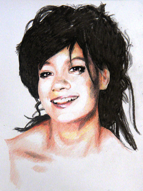 Lily Allen - Pencil/Crayon/Felt-tip sketch